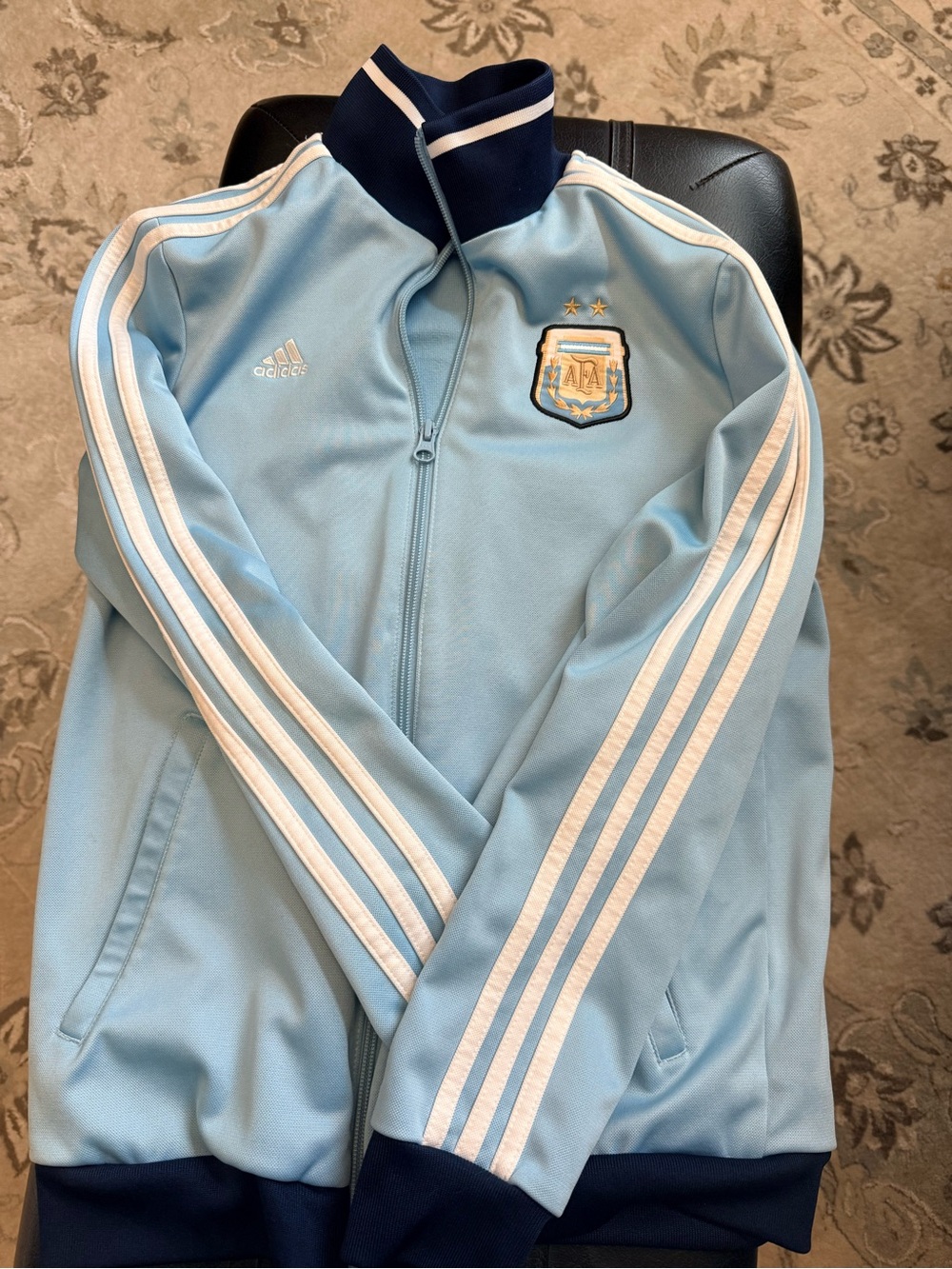 Messi #10 Adidas Light Blue & White Argentina Warmup Jacket - Collectors Item